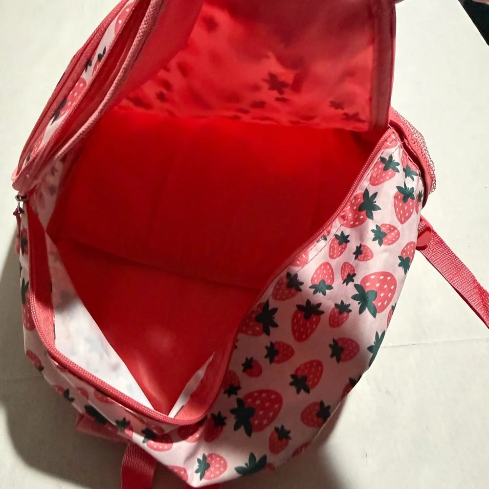 Unbranded Cute Pink Strawberry AOP Backpack w/ adj‎ straps #A111